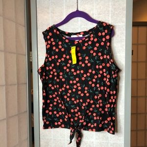 NWT Girls cherry tie front top from Tilly’s